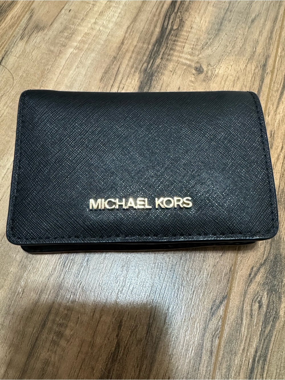 Michael Kors Black Wallet with Gold Logo